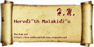 Horváth Malakiás névjegykártya